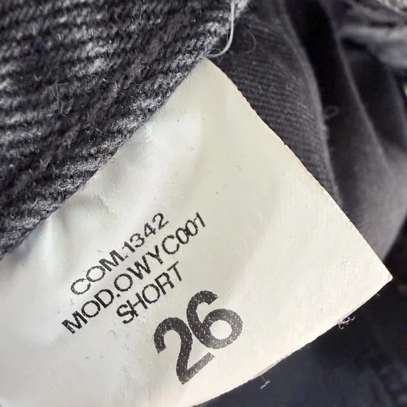 OFF-WHITE‎ C/O VIRGIL ABLOH Black Denim Jean high rise Shorts Size 26 cut off
